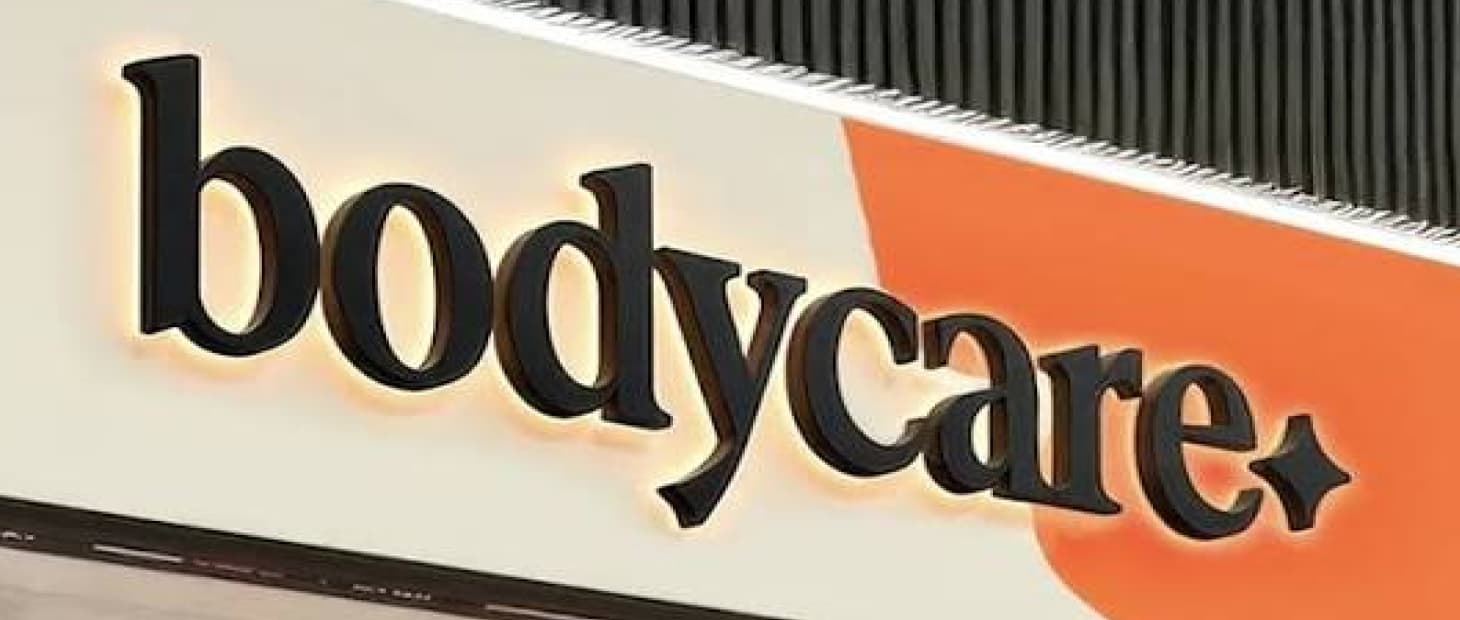 Bodycare rebrand shop front